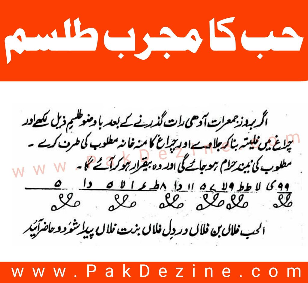 Hub ka Mujrab Tillism in Urdu